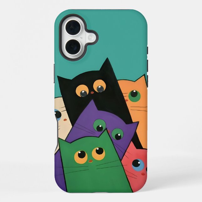 Coque iPhone Curious Cats (Verso)