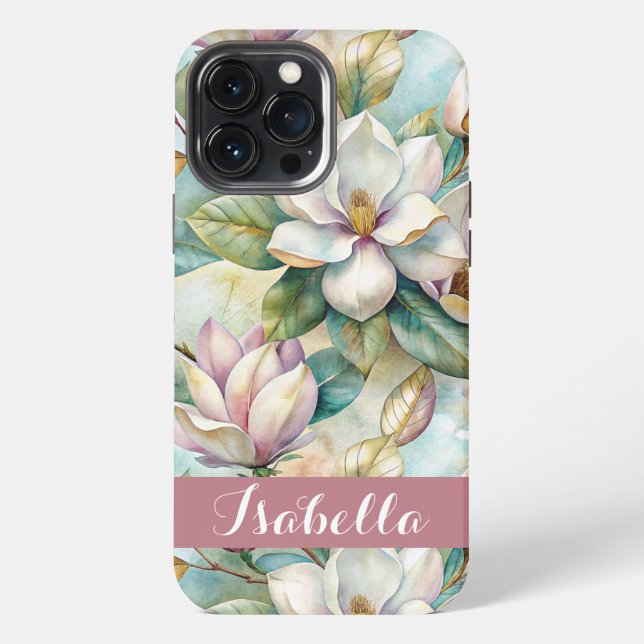 Coque iPhone Custom Elegant Magnolias (Verso)