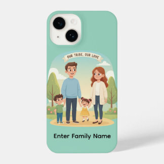 Coque Pour iPhone 14 Custom Family Portrait Our Tribe Our Love