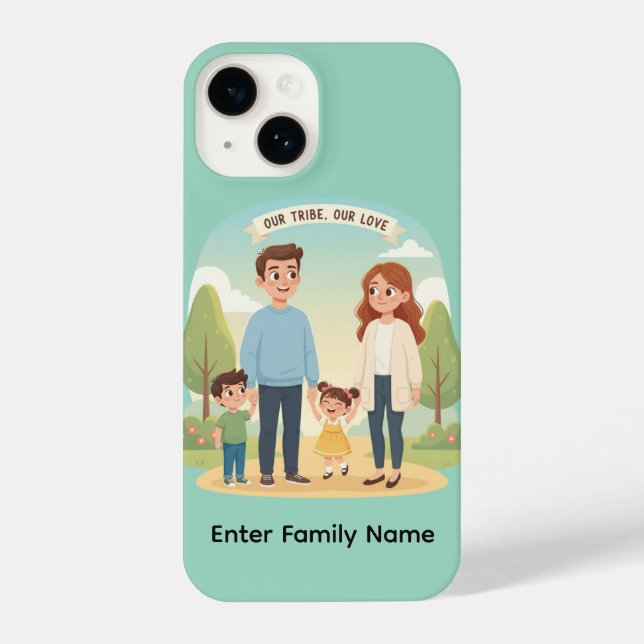 Coque iPhone Custom Family Portrait Our Tribe Our Love (Verso)