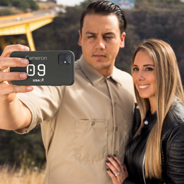 Coque iPhone Custom Minimalist American Athlete Monochromatic  (Créateur téléchargé)