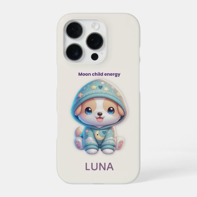 Coque iPhone Custom Moon Child Energy Dog Phone Case (Verso)