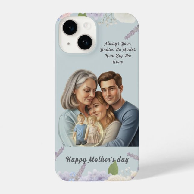 Coque iPhone Custom Mother's day photo Always your babies  (Verso)