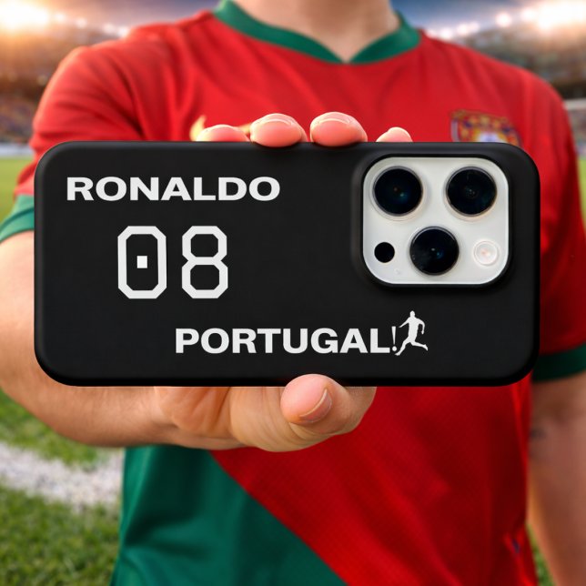 Coque iPhone Custom Name Number Team Soccer Silhouette (Créateur téléchargé)