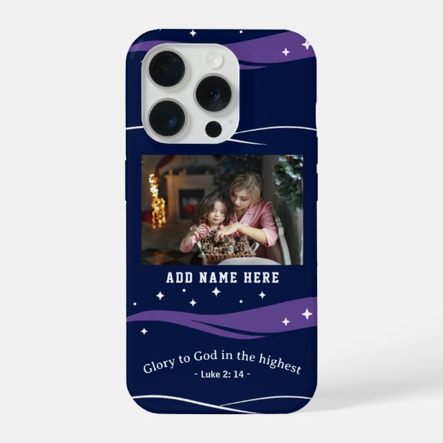 Coque iPhone Custom Photo Bible Verse Christian Starry Night (Verso)