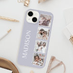 Coque Pour iPhone 14 Custom Photo Collage Personalized Lavender<br><div class="desc">Customize your phone with our lavender case,  featuring a personalized name and monogram,  along with up to 4 of your favorite photos. Create a unique and stylish accessory that reflects your personality and style. Our high-quality cases offer durable protection for your device while showcasing your personal touch.</div>