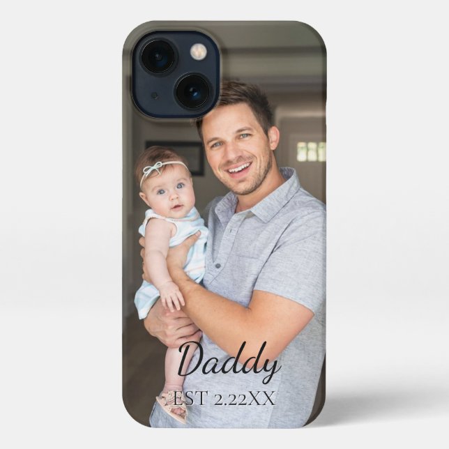 Coque iPhone Custom Photo "DADDY'' new father (Verso)