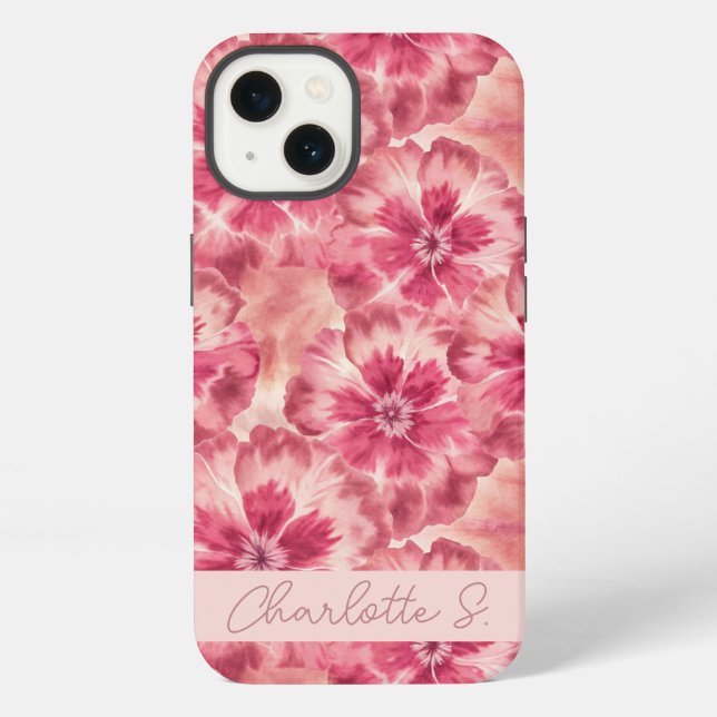 Coque iPhone Custom Pink Floral Coquette (Verso)
