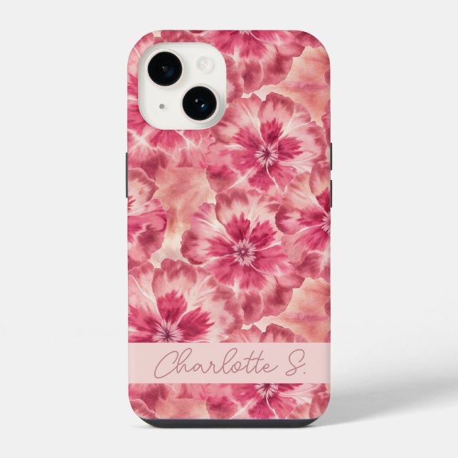 Coque iPhone Custom Pink Floral Coquette (Verso)