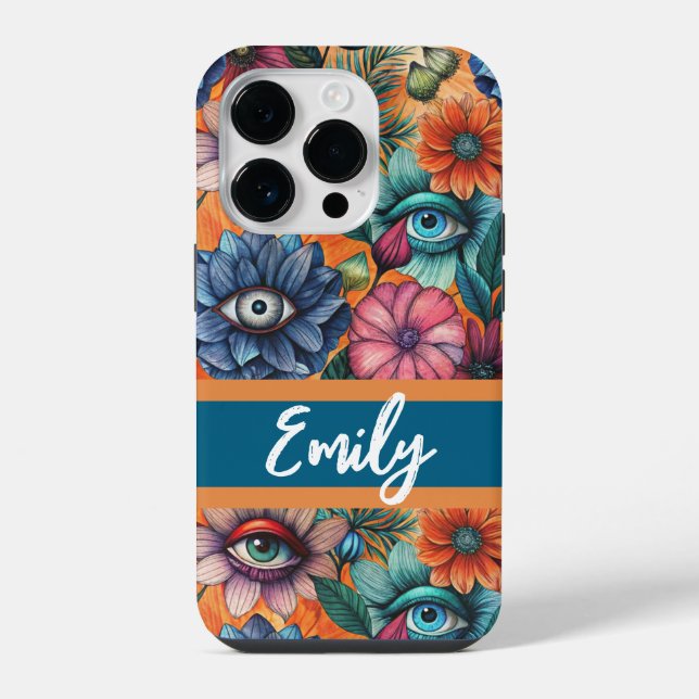 Coque iPhone Custom Retro Floral Pattern (Verso)