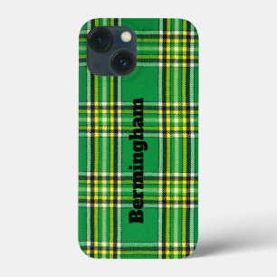 coque iphone customisé Vert Plaid Design
