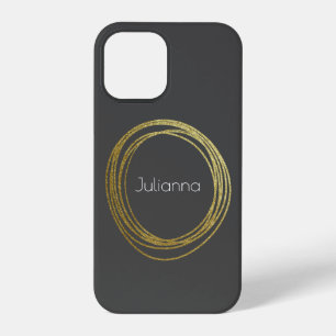Coque iPhone 12 Pro Cute Abstraite Parties scintillant Or Personnalisé