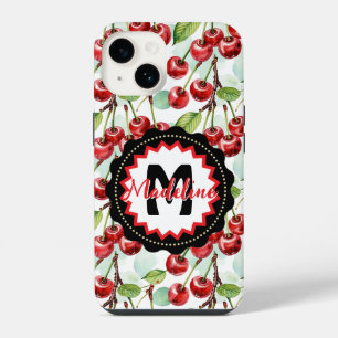Coque Pour iPhone 14 Cute Aquarelle Cerisier Motif personnalisé
