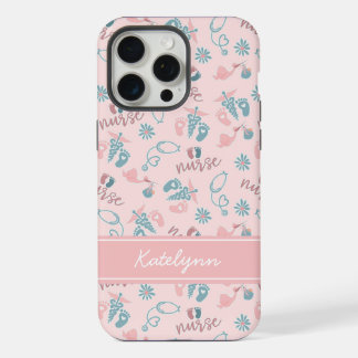 Coque iPhone 15 Pro Max Cute Baby Nurse Phone Case | Personalized Name
