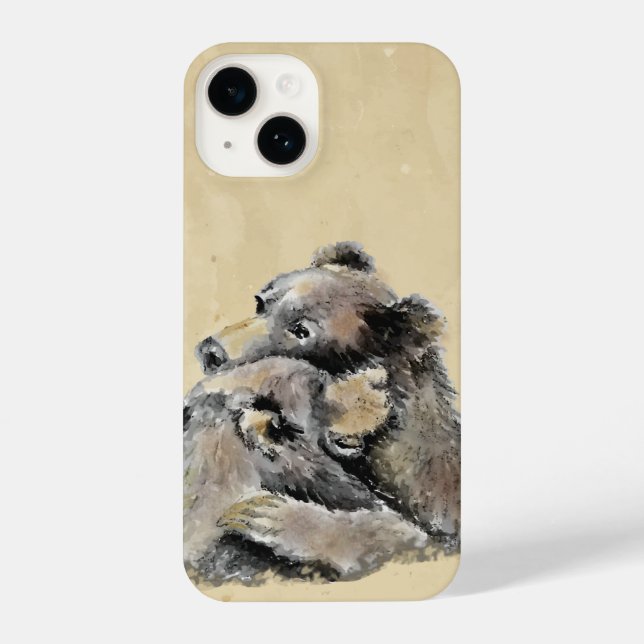 Coque iPhone Cute Bear Hugs Animal Nature Art (Verso)