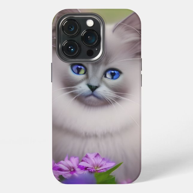 Coque iPhone Cute bleu doux teinté Himalayan Kitten (Dos)
