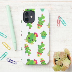 Coque iPhone 12 Cute Cactus, Green Cactus, Motif Cactus