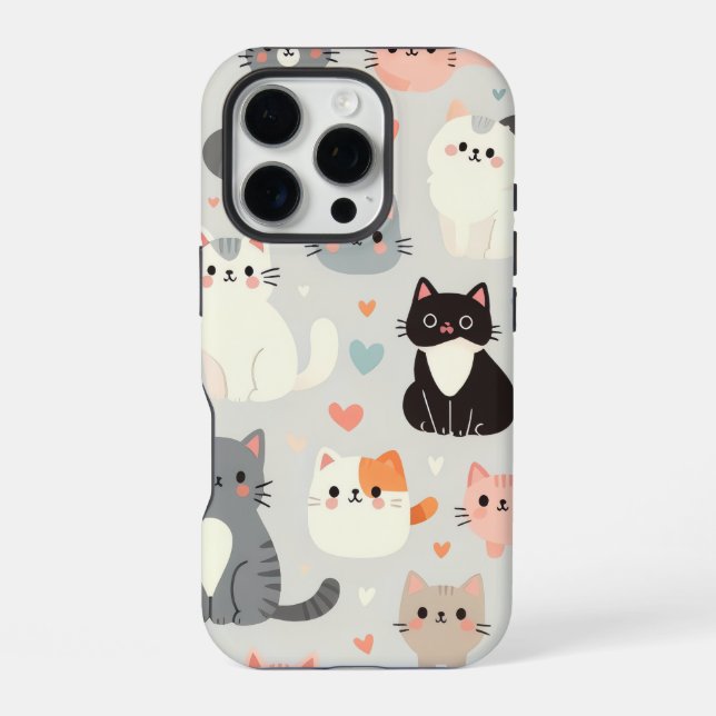 Coque iPhone Cute Cat iPhone 16 Pro Coque (Verso)