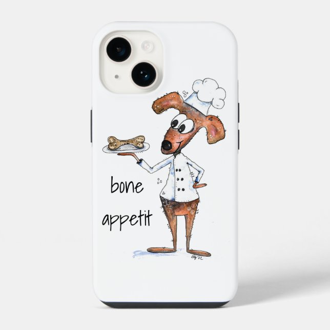 Coque iPhone Cute chef de chien Whimsical (Verso)
