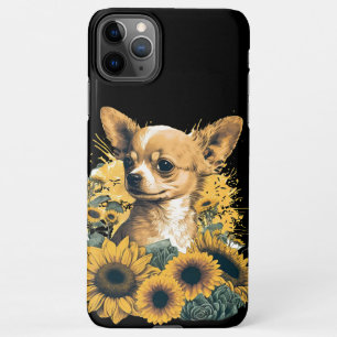 Coque iPhone 11Pro Max Cute Chihuahua Tournesol Lover Dessin
