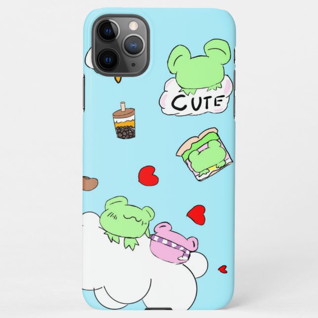 Coque iPhone Cute cloud food frog phone case (Dos)