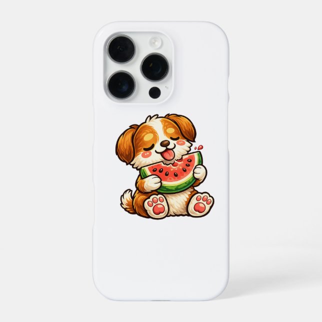 Coque iPhone Cute Dog Watermelon (Verso)