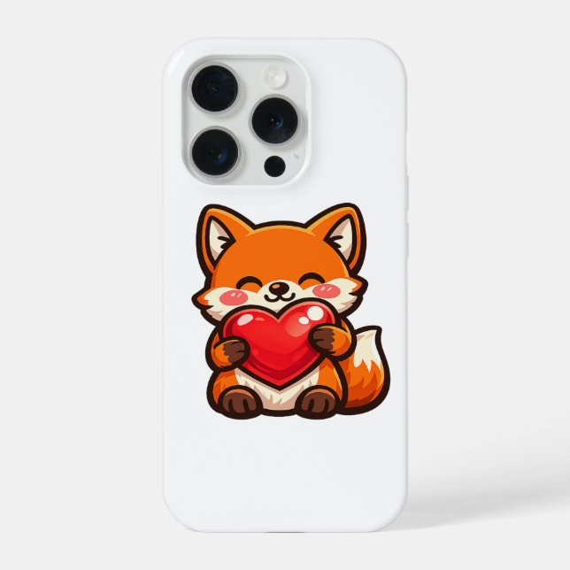 Coque iPhone Cute Fox Heart iPhone Case – Kawaii Fox (Verso)