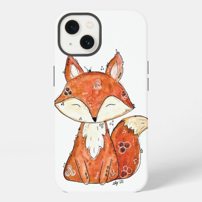 Coque iPhone Cute Fox Whimsical (Verso)