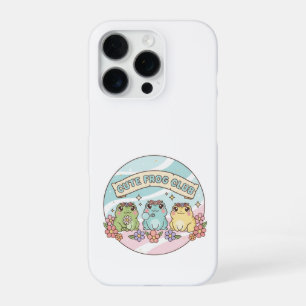 Coque iPhone 16 Pro Cute Frog Club – Grenouilles Kawaii Pastel Floral 