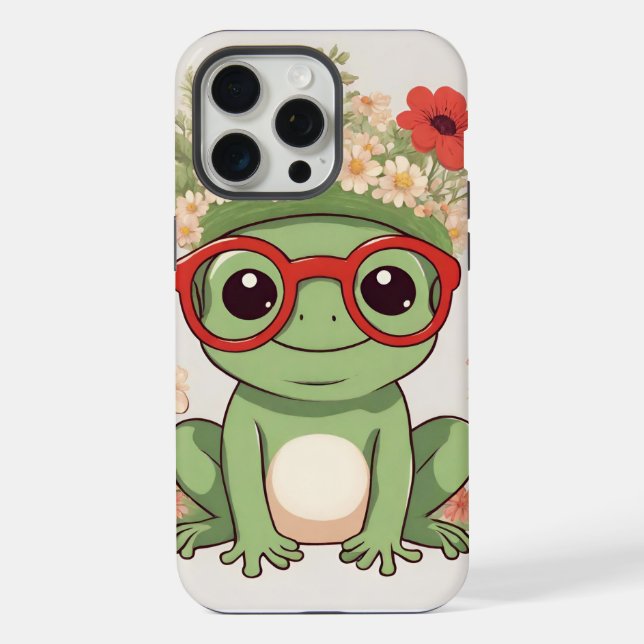 Coque iPhone Cute Frog Flower Headband (Verso)
