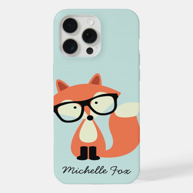 Coque iPhone Cute Hipster Red Fox (Verso)