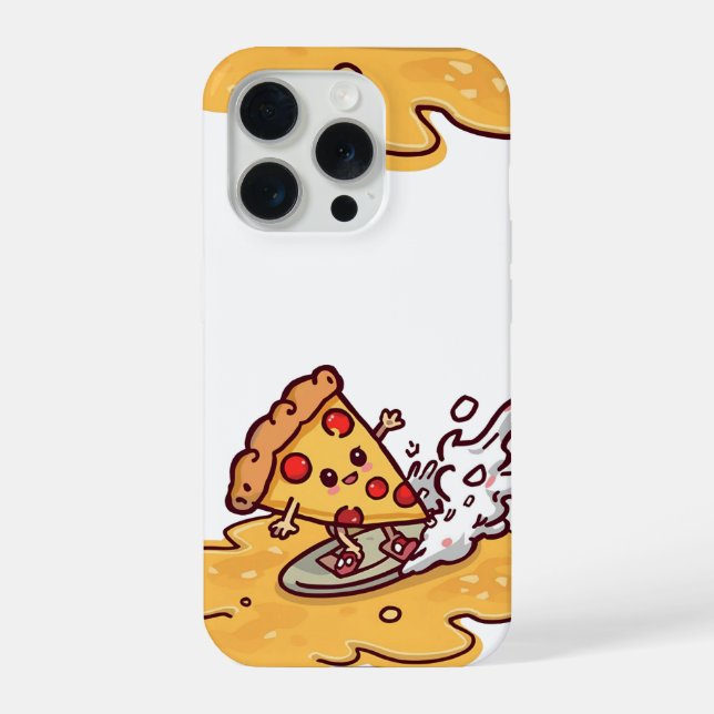 Coque iPhone Cute Kawaii Pizza Phone Case Funny Cheesy Food (Verso)