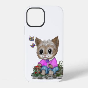Coque iPhone 12 Cute Kitty Chat et Papillon