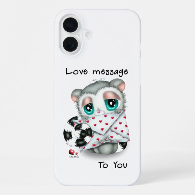 Coque iPhone Cute Lemur Valentine - Romantic Love Letter (Verso)
