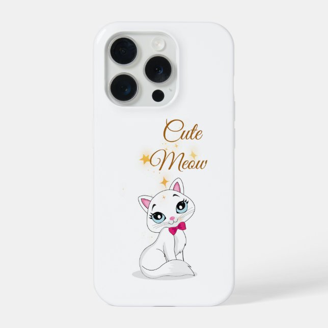 Coque iPhone Cute Meow Cat Phone Case  (Verso)