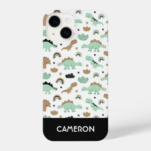 Coque Pour iPhone 14 Cute Mint Green Dinosaur Motif