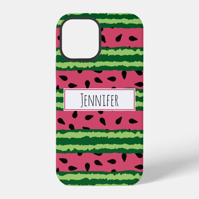 Coque iPhone Cute pastèque Motif rose et vert (Verso)