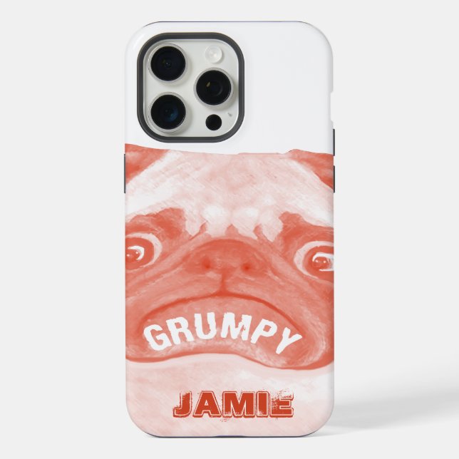Coque iPhone Cute Peachy Grumpy Puggy (Verso)