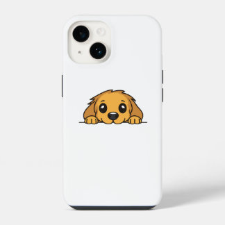 Coque Pour iPhone 14 Cute Peeking Golden Retriever Puppy iPhone 14 Case