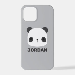 Coque iPhone 12 Pro Cute petit ours Panda avec nom personnalisé