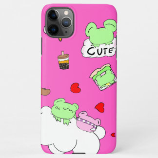 Coque iPhone 11Pro Max Cute, pink, food, cloud, frog phone case
