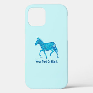 Coque iPhone 12 Cute Polka Dot Zebra - Bleu