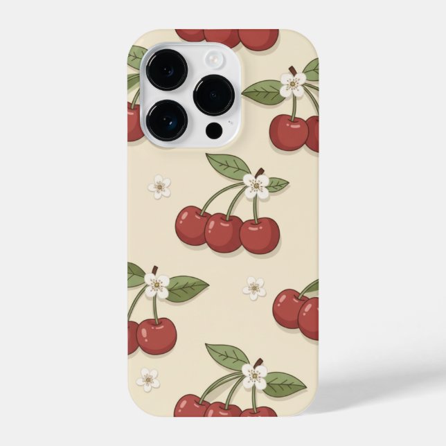Coque iPhone Cute Red Cherry Blossom Phone Case  (Verso)
