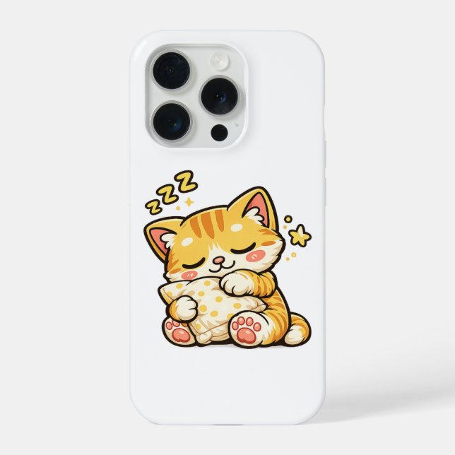 Coque iPhone Cute Sleepy Cat Pillow (Verso)