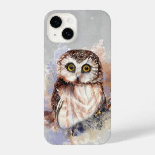 Coque Pour iPhone 14 Cute Watercolor Owd'Oiseau Art de la faune