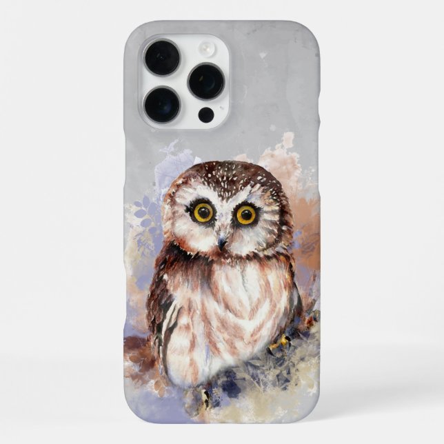Coque iPhone Cute Watercolor Owd'Oiseau Art de la faune (Verso)