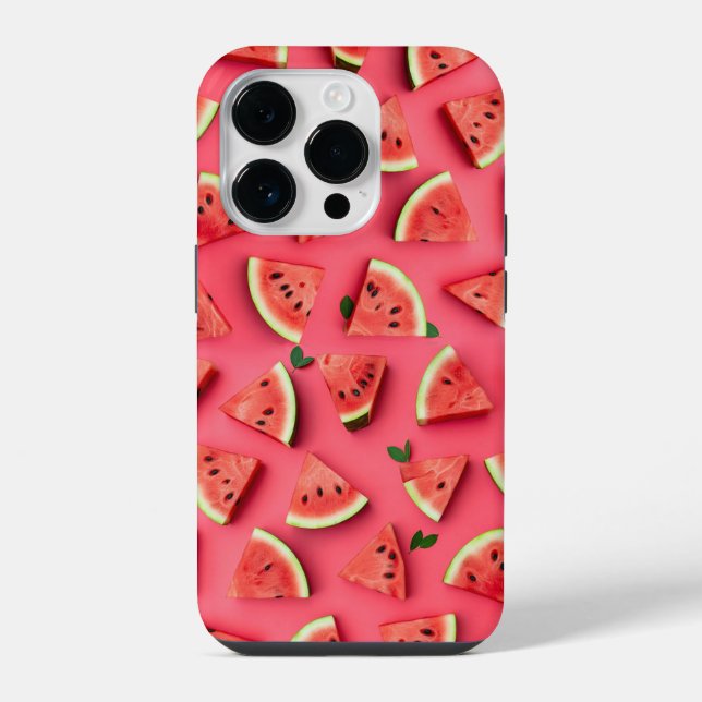 Coque iPhone Cute Watermelon Fruit Pattern Pink iPhone Case (Verso)