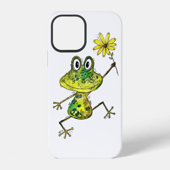 Coque iPhone Cute Whimsical Happy Frog (Verso)