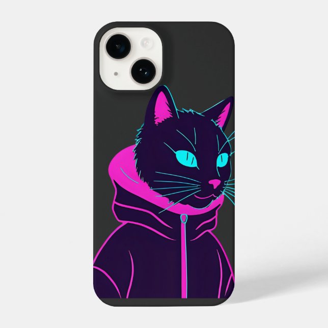Coque iPhone Cyber Vibes - Neon Glitch Design esthétique (Verso)