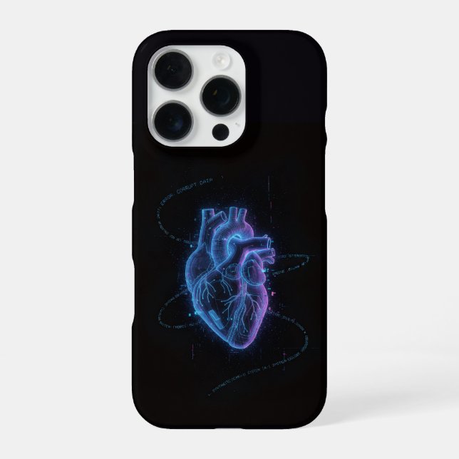 Coque iPhone Cyberpunk Anatomical Heart Hologram Phone Case (Verso)